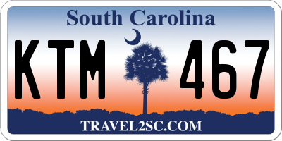SC license plate KTM467