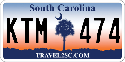 SC license plate KTM474