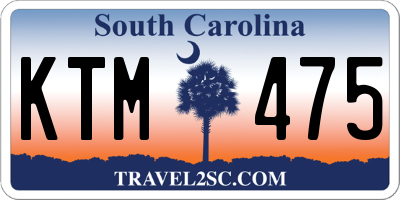 SC license plate KTM475