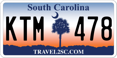 SC license plate KTM478