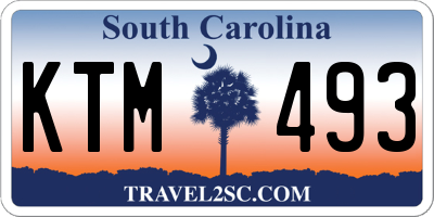 SC license plate KTM493