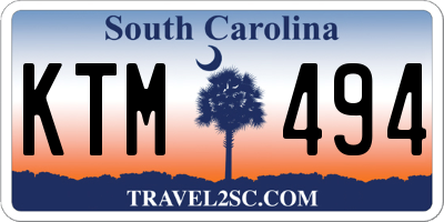 SC license plate KTM494