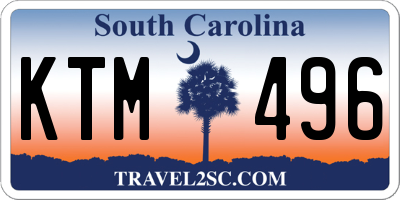 SC license plate KTM496