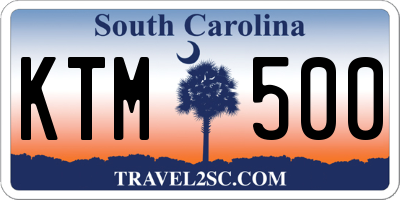 SC license plate KTM500