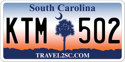 SC license plate KTM502