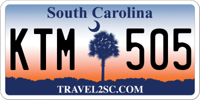 SC license plate KTM505