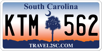 SC license plate KTM562