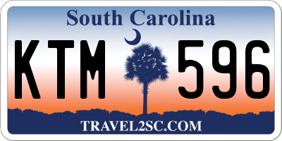 SC license plate KTM596
