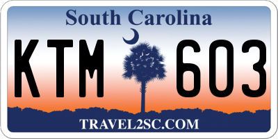 SC license plate KTM603