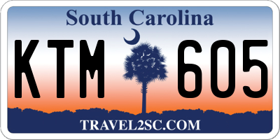 SC license plate KTM605