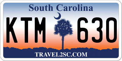 SC license plate KTM630