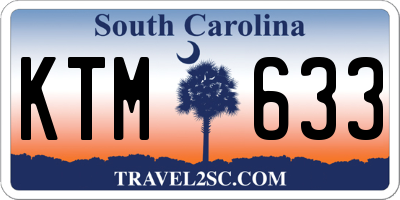 SC license plate KTM633
