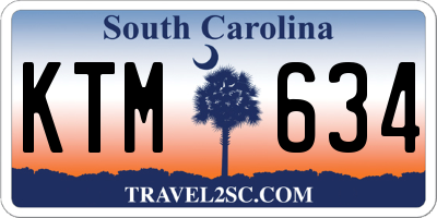 SC license plate KTM634