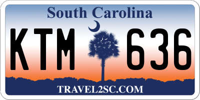 SC license plate KTM636