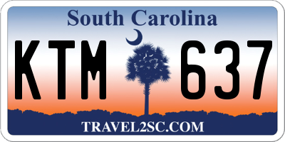 SC license plate KTM637