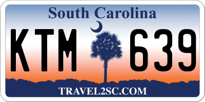 SC license plate KTM639