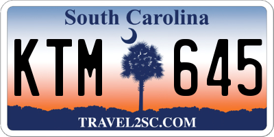 SC license plate KTM645