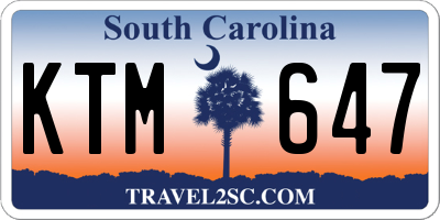 SC license plate KTM647
