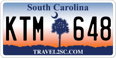 SC license plate KTM648