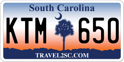 SC license plate KTM650