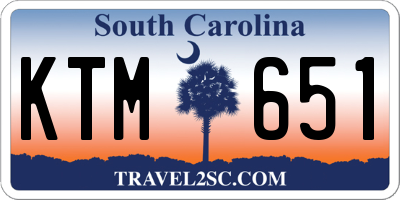 SC license plate KTM651