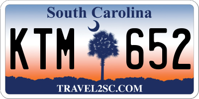 SC license plate KTM652