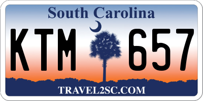 SC license plate KTM657