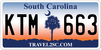 SC license plate KTM663
