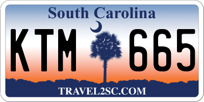 SC license plate KTM665