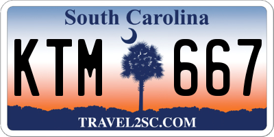 SC license plate KTM667