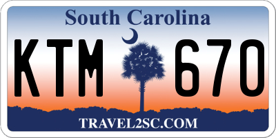 SC license plate KTM670
