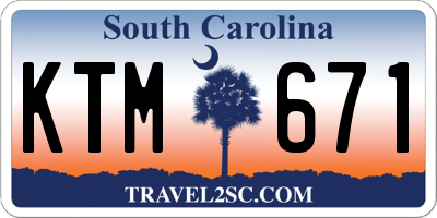 SC license plate KTM671