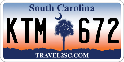 SC license plate KTM672