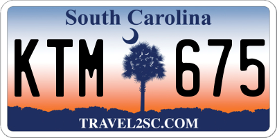 SC license plate KTM675