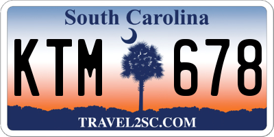 SC license plate KTM678