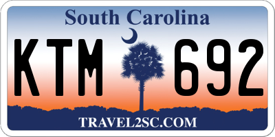 SC license plate KTM692