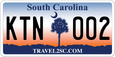 SC license plate KTN002