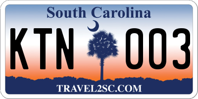 SC license plate KTN003