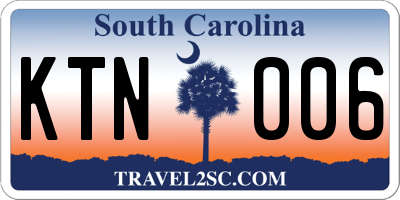 SC license plate KTN006