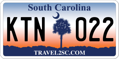 SC license plate KTN022