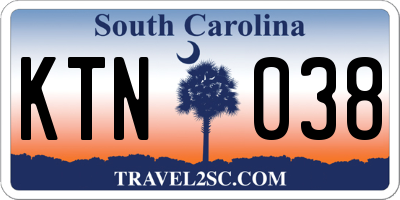SC license plate KTN038