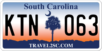 SC license plate KTN063