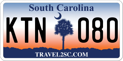 SC license plate KTN080