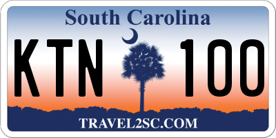 SC license plate KTN100