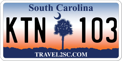 SC license plate KTN103