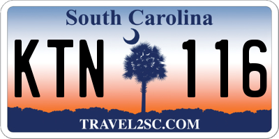 SC license plate KTN116