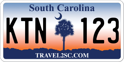 SC license plate KTN123