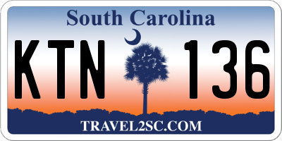 SC license plate KTN136