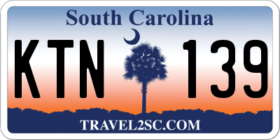 SC license plate KTN139