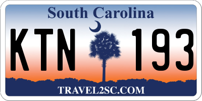 SC license plate KTN193
